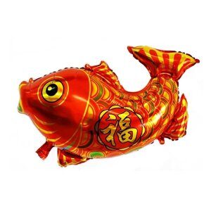 **Шар фольгированный - фигура "Карп удачи (рыбка)" для праздника в китайском стиле "Китайский Новый Год", 58*40 см