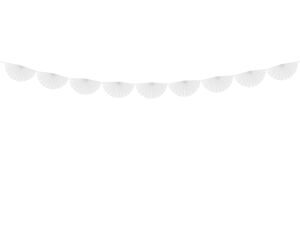 Гирлянда на нитке Белая "Полукруг - Веера ( Фанты)" - украшение для праздника, 3 м