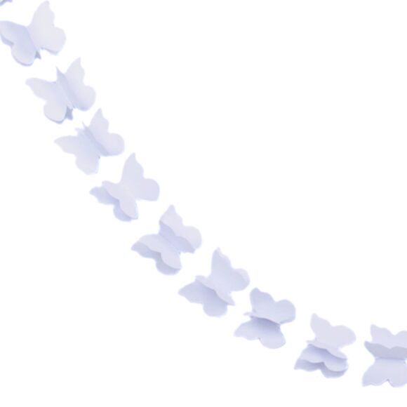 Гирлянда на нитке Белая "Бабочки" - украшение для праздника 2,2 м