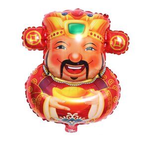 **Шар фольгированный - фигура "Бог Процветания Цай-Шэнь" для праздника в китайском стиле "Китайский Новый Год", 35*40 см