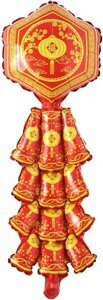 **Шар фольгированный - фигура "Китайский фонарик" для праздника в китайском стиле "Китайский Новый Год", 80*30 см