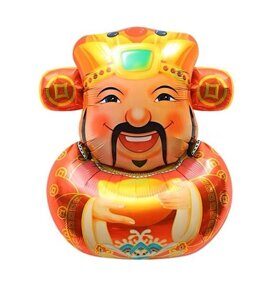 **Шар фольгированный - фигура "Бог Процветания Цай-Шэнь" для праздника в китайском стиле "Китайский Новый Год", 35*40 см