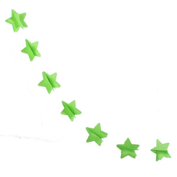 Гирлянда на нитке Зеленая "Звезды" - украшение для праздника 2,2 м (салатовая)