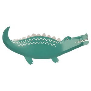 **Тарелки бумажные праздничные "Крокодил" для праздника "Сафари. Джунгли", 36*17 см Meri Meri
