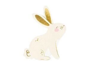 **Салфетки бумажные праздничные "Зайчик белый" (заяц, кролик), 20 шт