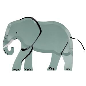 **Тарелки бумажные праздничные "Слон" для праздника "Сафари. Джунгли", 26*21 см Meri Meri
