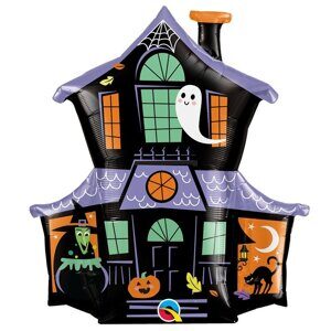 **Шар фольгированный - фигура "Дом с привидениями (домик с призраками)" для праздника "Хэллоуин - День Мертвых", 94 см