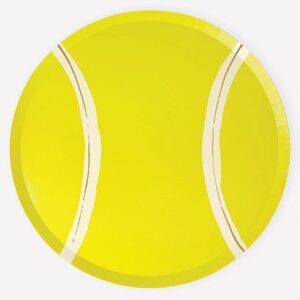 ПРЕДЗАКАЗ **Тарелки бумажные праздничные "Тенисный мяч" для праздника в стиле "Теннис", 24 см Meri Meri