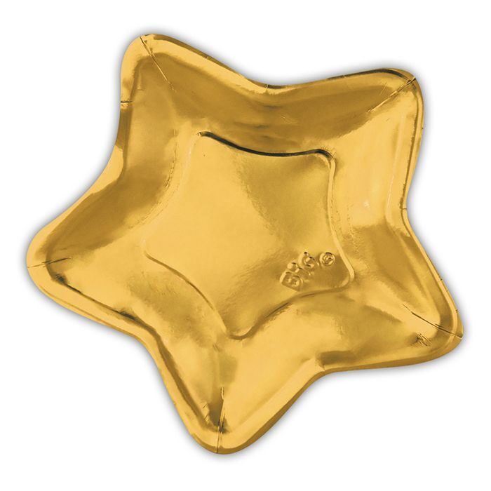 Тарелки золото металлик 23 см. 6шт.. Тарелка звезда. Тарелка в виде звезды. Тарелки "звезды золотые".