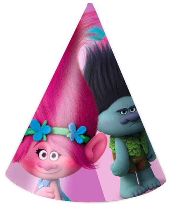 **Колпак праздничный "Тролли (Trolls)", 6 шт