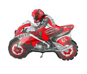 Шар фольгированный мини фигура Мотоциклист красный
