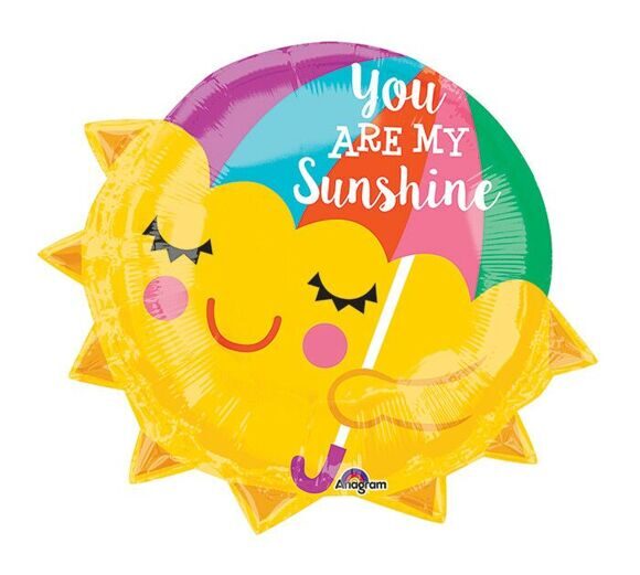 Шар фольгированный - фигура "Солнце: You are my Sunshine" для праздника "Радуга", 52 см