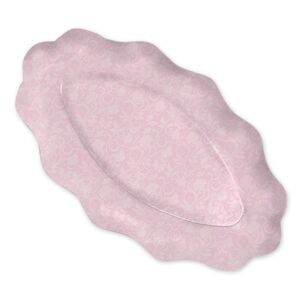 Тарелки бумажные праздничные "Розовый узор" сервировочные, 36*20 см